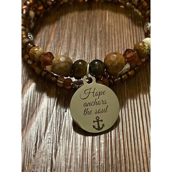 Handmade Beaded Wrap Bracelet for Women/ Hope Bracelet/ Charm Bracelet/ Memory - Picture 5 of 7